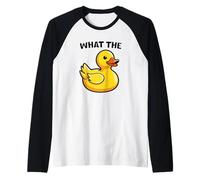 What The Duck Funny Silly Sarcastic Viral Duck Meme Pun Maglia con Maniche Raglan