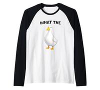 What The Duck Funny Silly Sarcastic Viral Duck Meme Pun Maglia con Maniche Raglan
