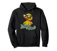 What The Duck Funny Yellow Rubber Duckie AMA Le Anatre Felpa con Cappuccio