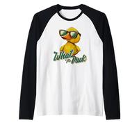 What The Duck Funny Yellow Rubber Duckie AMA Le Anatre Maglia con Maniche Raglan