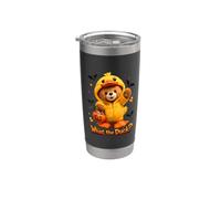 What The Duck Halloween Teddy Bear Wearing Yeallow Duck Bicchiere termico in acciaio inox doppia parete