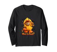 What The Duck Halloween Teddy Bear Wearing Yeallow Duck Maglia a Manica
