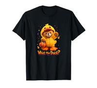 What The Duck Halloween Teddy Bear Wearing Yeallow Duck Maglietta
