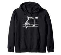 What-The F Nota Musicale Umorismo Adulto Slang Parola Musica Amante Felpa con Cappuccio
