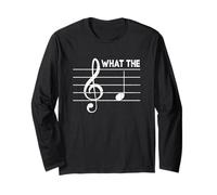 What-The F Nota Musicale Umorismo Adulto Slang Parola Musica Amante Maglia a Manica