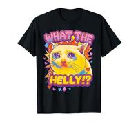 What The Helly Ironic Meme Cat Brainrot Citazione Gen Z Alpha Maglietta