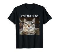 What The Helly Viral Funny Trendy Gen Z Humor Cat Meme Maglietta
