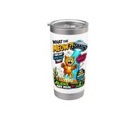 What The Meow Funny Cat UFO Abduction Sci-Fi Alien Bicchiere termico in acciaio inox doppia parete