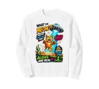 What The Meow Funny Cat UFO Abduction Sci-Fi Alien Felpa