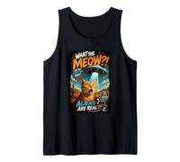 What The Meow Funny Shocked Cat UFO Alien Flying Saucer Canotta