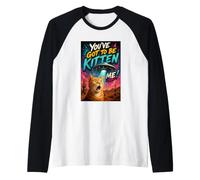 What The Meow Funny Shocked Cat UFO Alien Flying Saucer Maglia con Maniche Raglan