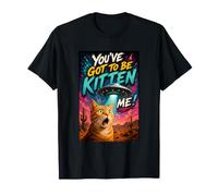 What The Meow Funny Shocked Cat UFO Alien Flying Saucer Maglietta