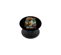 What The Meow Funny Shocked Cat UFO Alien Flying Saucer PopSockets PopGrip Adesivo
