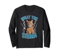 What The Sigma Meme Cat Lightning Divertente Viral Power Energy Maglia a Manica