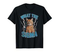 What The Sigma Meme Cat Lightning Divertente Viral Power Energy Maglietta