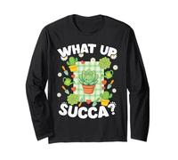 What Up Succa Kawaii Succulente Divertente Maglia a Manica