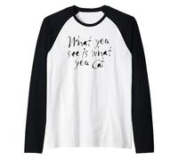 What You See is What You Cat Maglia con Maniche Raglan