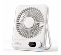 WHATOOK Mini ventilatore da tavolo silenzioso 100 velocità e batteria da 2000