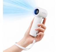 WHATOOK Mini Ventilatore Portatile Ricaricabile, 5 Velocità, LED, Bianco