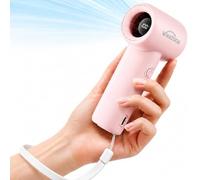 WHATOOK Mini ventilatore portatile, Ventilatore Turbo Portatile, Personale Ricaricabile USB ventilatore a batteria, Piccolo Ventilatore Tascabile a Batteria con 5 velocità (Pink -1)