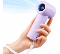 WHATOOK Mini ventilatore portatile, Ventilatore Turbo Portatile, Personale Ricaricabile USB ventilatore a batteria, Piccolo Ventilatore Tascabile a Batteria con 5 velocità (Purple-1)