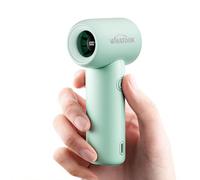 WHATOOK Mini ventilatore portatile, Ventilatore Turbo Portatile, Personale Ricaricabile USB ventilatore a batteria, Piccolo Ventilatore Tascabile a Batteria con 5 velocità Cyan