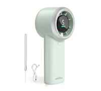 WHATOOK Ventilatore Turbo Portatile Potente: 13500 RPM Raffreddamento Istantaneo, USB Ricarica Rapida 2H, Mini Ventola a Mano Personale con 5 Velocità, Display HD per Viaggi/Sport/Spiaggia (Verde)
