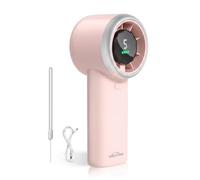 WHATOOK Ventilatore Turbo Portatile Potente: 13500 RPM Raffreddamento Istantaneo, USB Ricarica Rapida 2H, Mini Ventola a Mano Personale con 5 Velocità, Display HD per Viaggi/Sport/Spiaggia (Rosa)