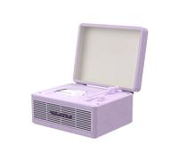 WhatPlus Lettore CD Portatile con Bluetooth 5.2, Batteria Ricaricabile e Altoparlanti Integrati - Design da Valigia Hi-Fi Retrò per Decorazione Domestica, Supporto AUX/Scheda TF - Regalo Ideale (Lilla