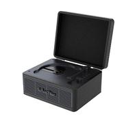 WhatPlus Lettore CD Portatile con Bluetooth 5.2, Batteria Ricaricabile e Altoparlanti Integrati - Design da Valigia Hi-Fi Retrò per Decorazione Domestica, Supporto AUX/Scheda TF - Regalo Ideale (Nero)