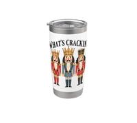 Whats Crackin Nutcracker Trio Funny Christmas Holiday Bicchiere termico in acciaio inox doppia parete