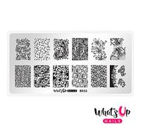 Whats Up Nails - B032 Floral Swirls Stamping Plate for Nail Art Design
