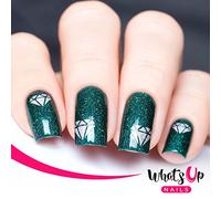 Whats Up Nails - Diamond Gemstone Nail Stencils Stickers Vinyls for Nail Art Design (2 Sheets, 40 Stencils Total)