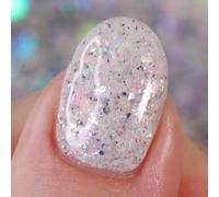 Whats Up Nails - First Dash Nail Polish Crelly Milky White with Dark Blue Green Pink Iridescent Flakies Lacquer Varnish Made in USA 21 free Cruelty Free Vegan Clean
