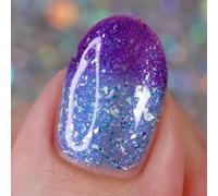 Whats Up Nails - Spicy or Icy Thermal Nail Polish Purple to Blue with Dark Green Silver Flakies Blue Shimmer Lacquer Varnish Made in USA 21 free Cruelty Free Vegan Clean