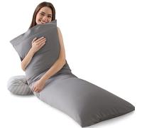 WhatsBedding Cuscino per il corpo in memory foam per adulti, cuscino lungo per dormire, cuscino per tutto il corpo per letto - grigio scuro