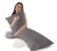 WhatsBedding Cuscino per il corpo in memory foam per adulti, cuscino lungo per dormire, cuscino per tutto il corpo per letto - grigio scuro