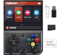 Whatsko Miyoo Mini Plus Game Console, Miyoo Mini+ Retro Console 64GB e WiFi Support.Cortex-A7 Linux System 3.5 pollici IPS Screen 3000mAh Pocket Console video portatile (nero)