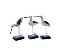 Whbbbj Statuetta di Uccelli marini da 3 Pezzi, Statuette in Legno intagliate a Mano, Decorazioni da scrivania in Stile mediterraneo for Il Giardino del Soggiorno dell'ufficio Domestico