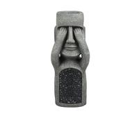 Whbbbj Vaso con statua a forma di testa dell'Isola di Pasqua, vaso con statua Moai da esterno, vaso decorativo in resina con luce solare, for cortili, giardini e terrazze.(B)