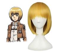 WHBHD 2022 Attacco su Titan Armin Arllert Shaggy Strato Giallo Bob Synthetic Cosplay Wig + Tappo della Parrucca.