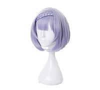WHBHD 2022 Game Genshin Impact Noelle Light Purple Short Hair Parrucca Parrucca Ruolo Gioca Cosplay Puntelli Resistente al Calore Capelli Sintetici Rimovibili