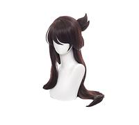 WHBHD 2022 Genshin Impact Beidou Cosplay Parrucca Cosplay Dark Rosso Capelli Marrone Panini indipendenti Cosplay Parrucche Anime Anime Resistenti al Calore Parrucche Sintetiche Halloween