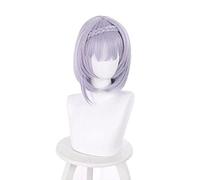 WHBHD 2022 Genshin Impact Noelle Cosplay Anime Parrucca 35 cm Parrucca Corta Argento Parrucca Viola con Botti Parrucca Sintetica Resistente al Calore Halloween Halloween