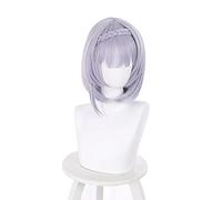 WHBHD 2022 Genshin Impact Noelle Cosplay Cosplay 35cm Treccia Parrucca Corta Argento Parrucca Viola Cosplay Parrucche Anime Anime Resistenti al Calore Parrucche Sintetiche Hallowee
