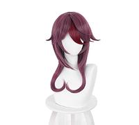 WHBHD 2022 Genshin Impact Rosaria Cosplay Parrucca Simulazione del Cuoio capelluto Pre-Styling Parrucche Fucsia Capelli Sintetici Resistenti al Calore for Amie Coser Party
