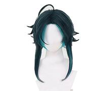 WHBHD 2022 Genshin Impact Xiao Guardian Yasha Cosplay Uomo Verde Verde Verde Misto Parrucca Cosplay Anime Parrucche Sintetiche Resistenti al Calore Halloween