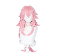 WHBHD 2022 Genshin Impact Yae Cosplay Parrucca Cosplay Lungo Parrucca Rosa Cosplay Anime Cosplay Parrucche Cosplay Parrucche Resistenti al Calore Parrucche Sintetiche Capelli Halloween