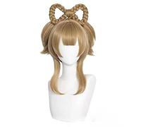 WHBHD 2022 Genshin Impact Yaoyao Brown Braid Broods Bow Cosplay Anime Cosplay Treccia Parrucche Treccia Resistenti al Calore Parrucche Sintetiche Halloween