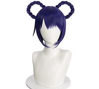 WHBHD 2022 Gioco Genshin Impatto Xiangling Cosplay Parrucche Dark Blue Blue Breve Capelli Sintetici Resistenti al Calore Capelli Sintetici Halloween Party Gioca Parrucca
